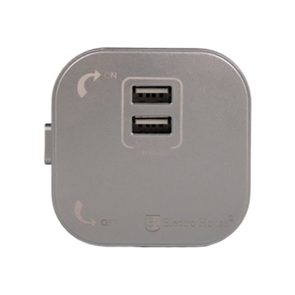 Розетка трекова подвійна USB 2.4 А, Unique Elegance Pandora (срібло)