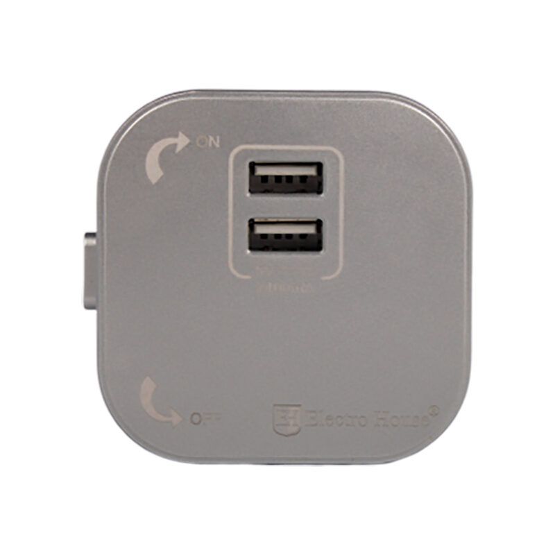 Розетка трекова подвійна USB 2.4 А, Unique Elegance Pandora (срібло)