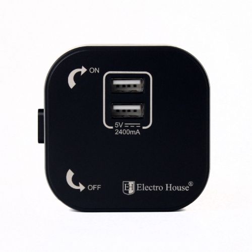 Розетка трекова подвійна USB 2.4 А, Unique Elegance Pandora Black