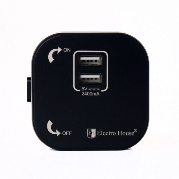 Розетка трекова подвійна USB 2.4 А, Unique Elegance Pandora Black