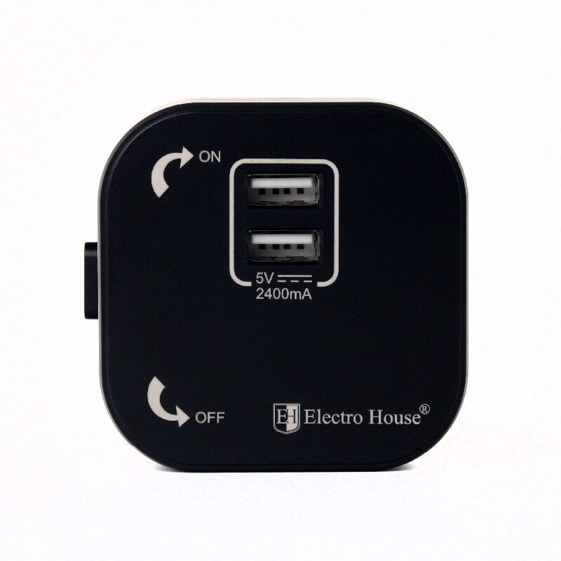 Розетка трекова подвійна USB 2.4 А, Unique Elegance Pandora Black