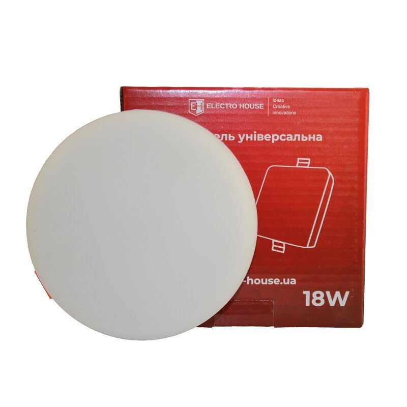 LED панель універсальна кругла ?120 мм 18Вт, холодний білий 6500К, 1500 Лм
