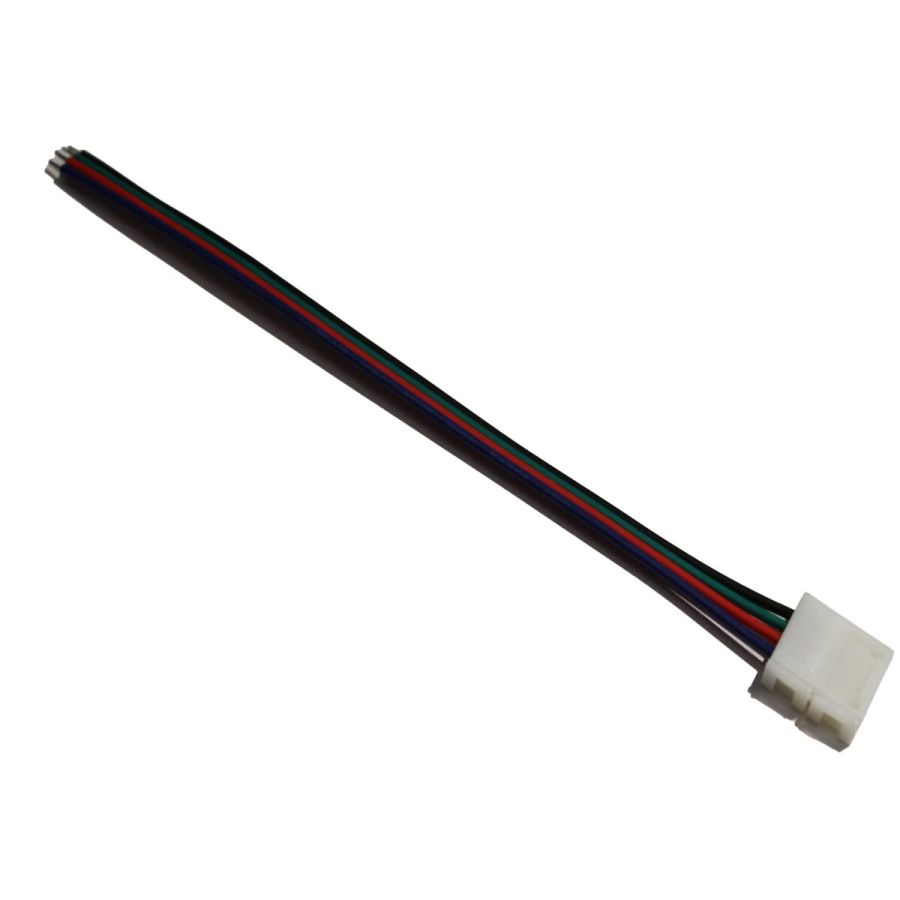 Конектор 10мм 2 затискача-провід 4pin (RGB)