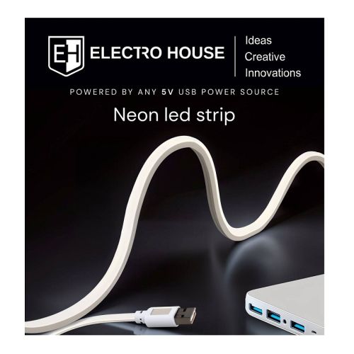 LED неонова стрічка 10Вт 5В 6х12 мм SMD2835 96 діодів нейтральний білий 4000К, серія Neon 5V, гарантія 3 роки