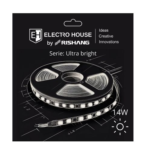 LED стрічка 14Вт 24В SMD2835 180 діодів, 1400 Лм, нейтральний білий 4000К, серія Ultra Bright Electro House by Rishang