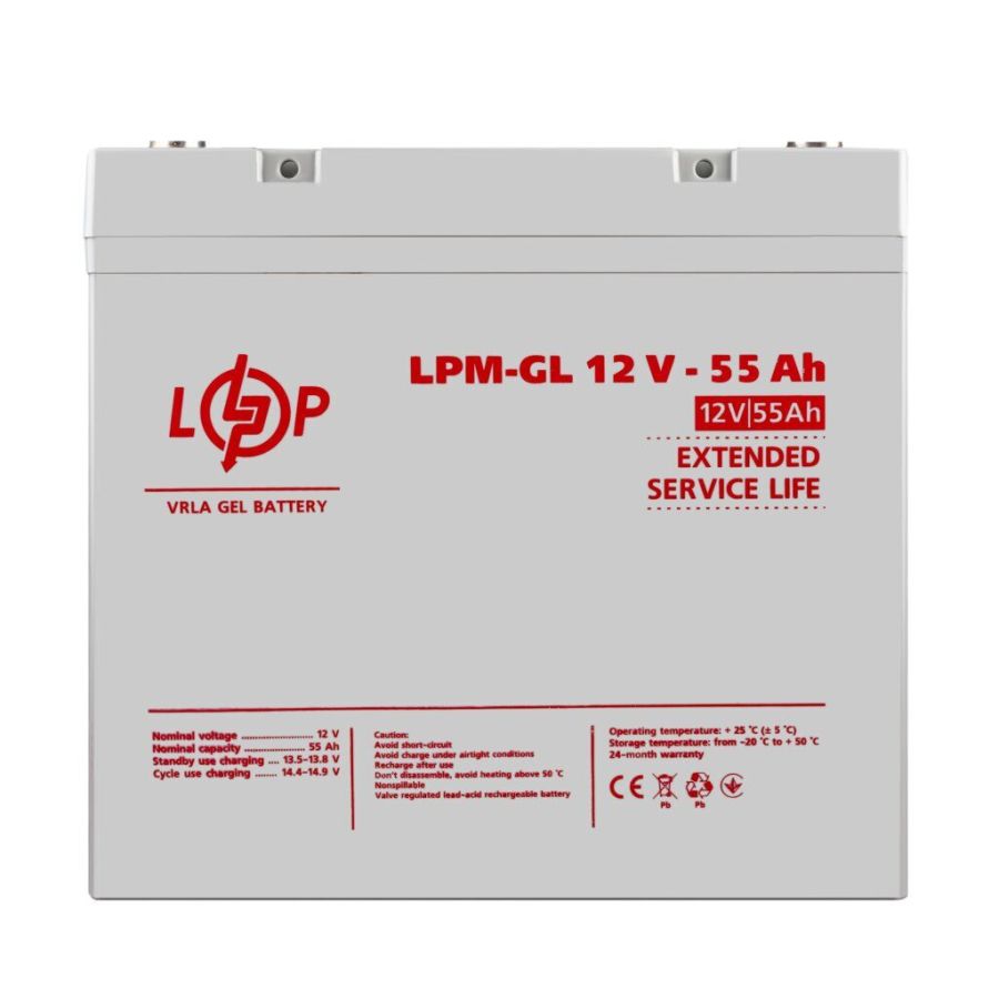 Акумулятор АКБ гелевий LPM-GL 12V - 55 Ah