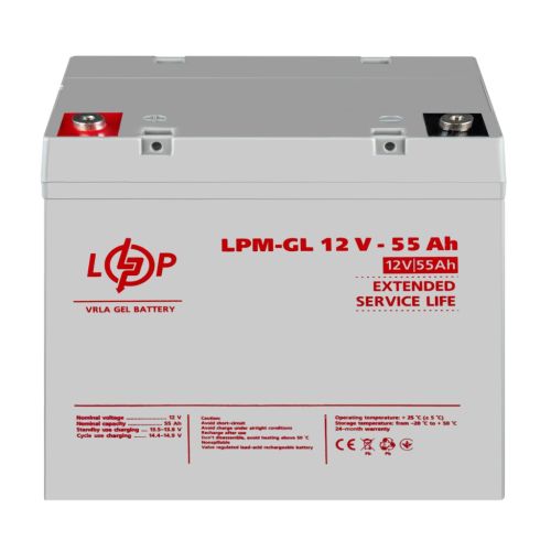 Акумулятор АКБ гелевий LPM-GL 12V - 55 Ah