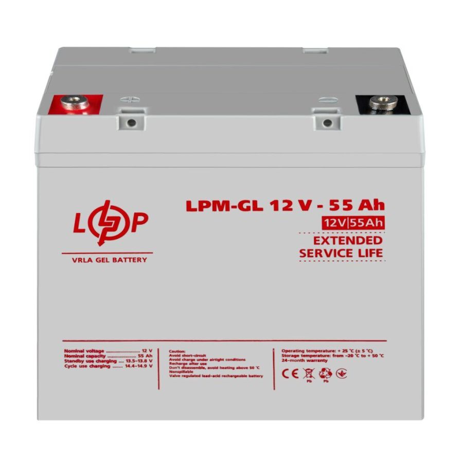 Акумулятор АКБ гелевий LPM-GL 12V - 55 Ah