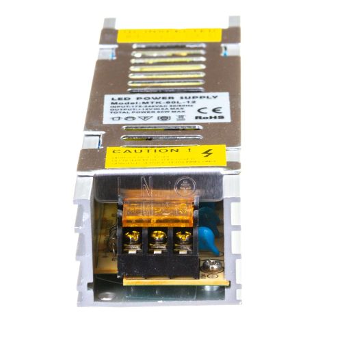 Блок живлення MTK 12В 60Вт 5А IP20 MTK-60L-12 LONG алюм. перф.