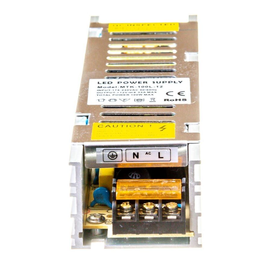 Блок живлення MTK 12В 100Вт 8,33А IP20 MTK-100L-12 LONG алюм. перф.