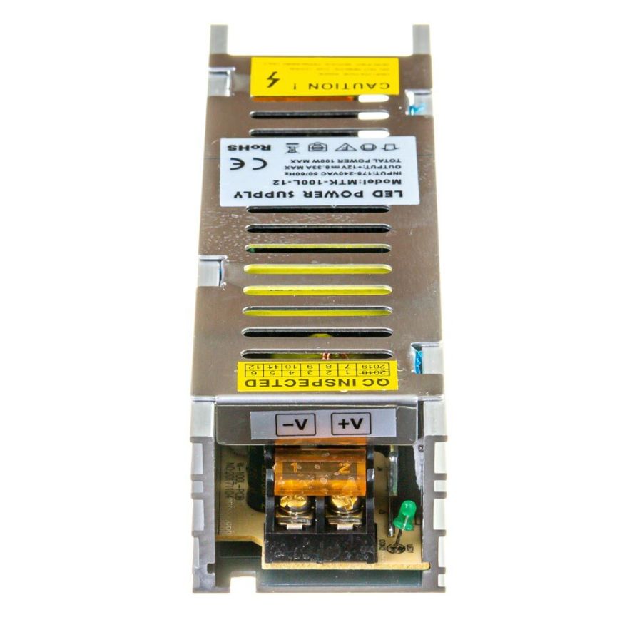Блок живлення MTK 12В 100Вт 8,33А IP20 MTK-100L-12 LONG алюм. перф.