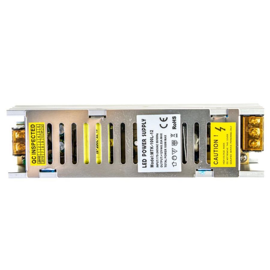 Блок живлення MTK 12В 100Вт 8,33А IP20 MTK-100L-12 LONG алюм. перф.