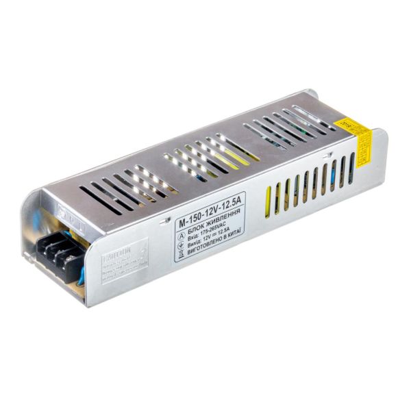 Блок живлення AVT 12В 150Вт 12,5А IP20 Slim M мет. перф.