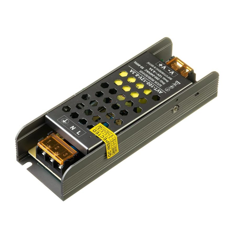 Блок живлення AVT 12В 100Вт 8,3А IP20 Slim мет. перф.