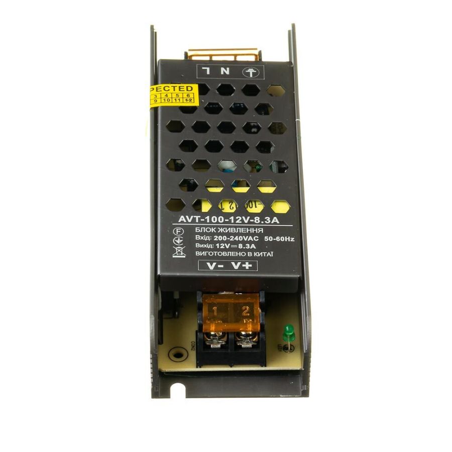 Блок живлення AVT 12В 100Вт 8,3А IP20 Slim мет. перф.