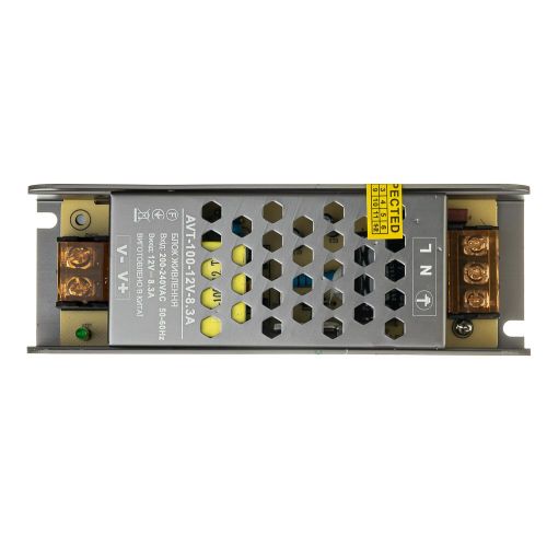 Блок живлення AVT 12В 100Вт 8,3А IP20 Slim мет. перф.
