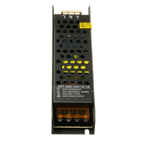 Блок живлення AVT 12В 200Вт 16,7А IP20 Slim мет. перф.