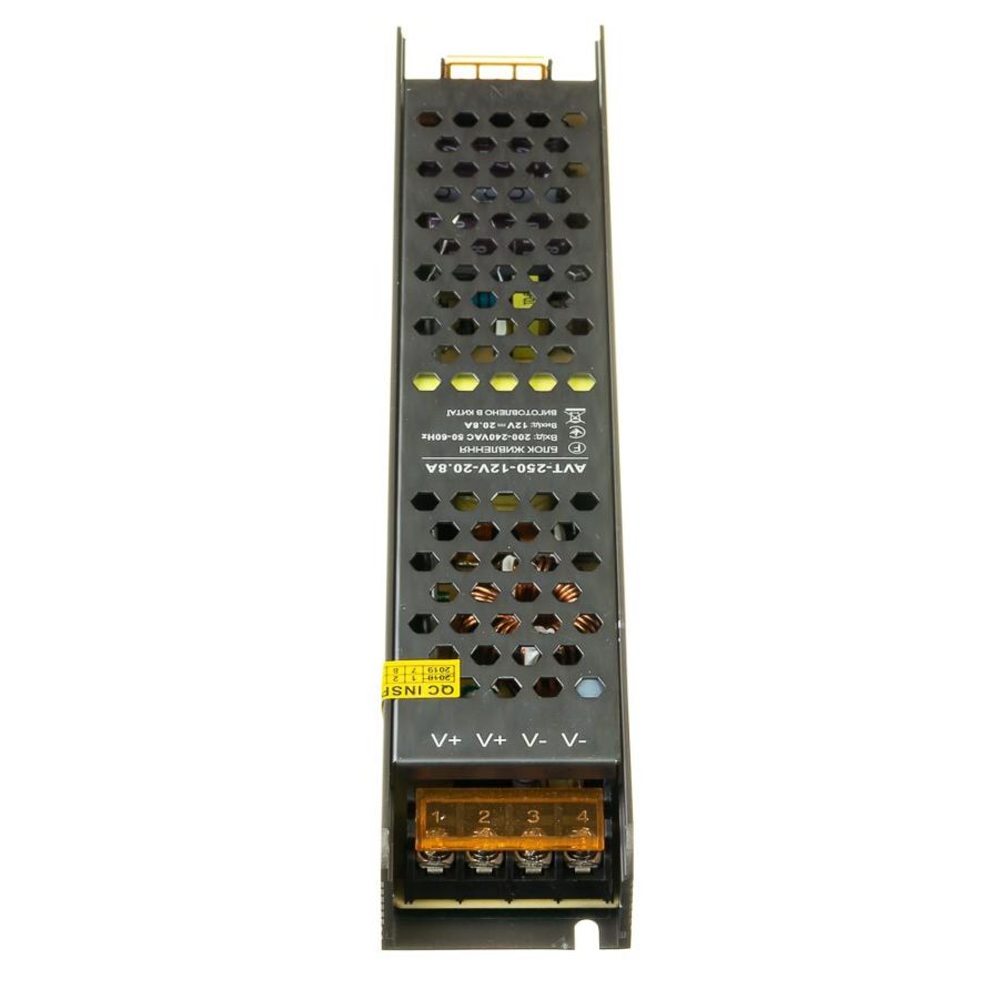 Блок живлення AVT 12В 250Вт 20,8А IP20 Slim мет. перф.