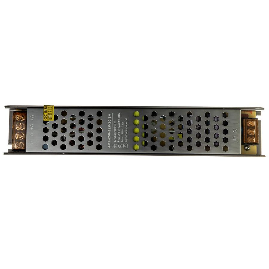 Блок живлення AVT 12В 250Вт 20,8А IP20 Slim мет. перф.