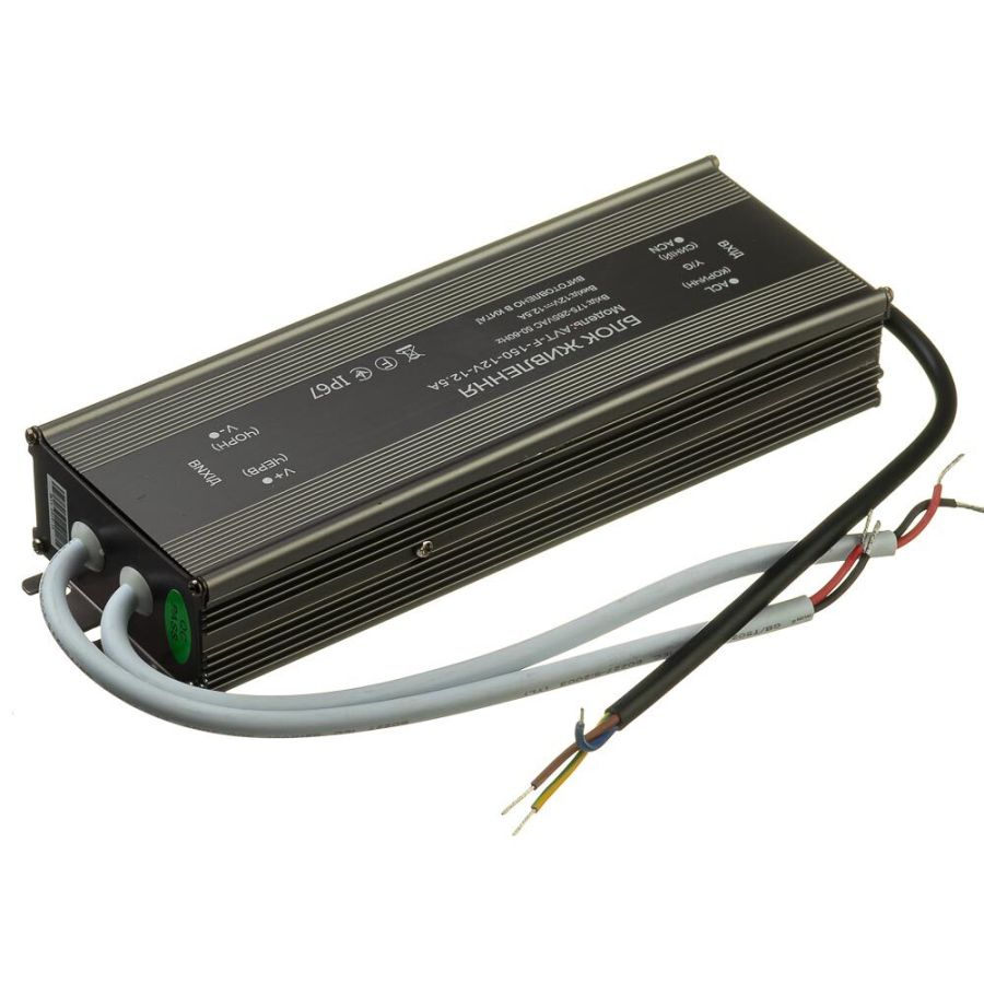 Блок живлення AVT 12В 150Вт 12,5А IP65 AVT-F-12V мет. герм.