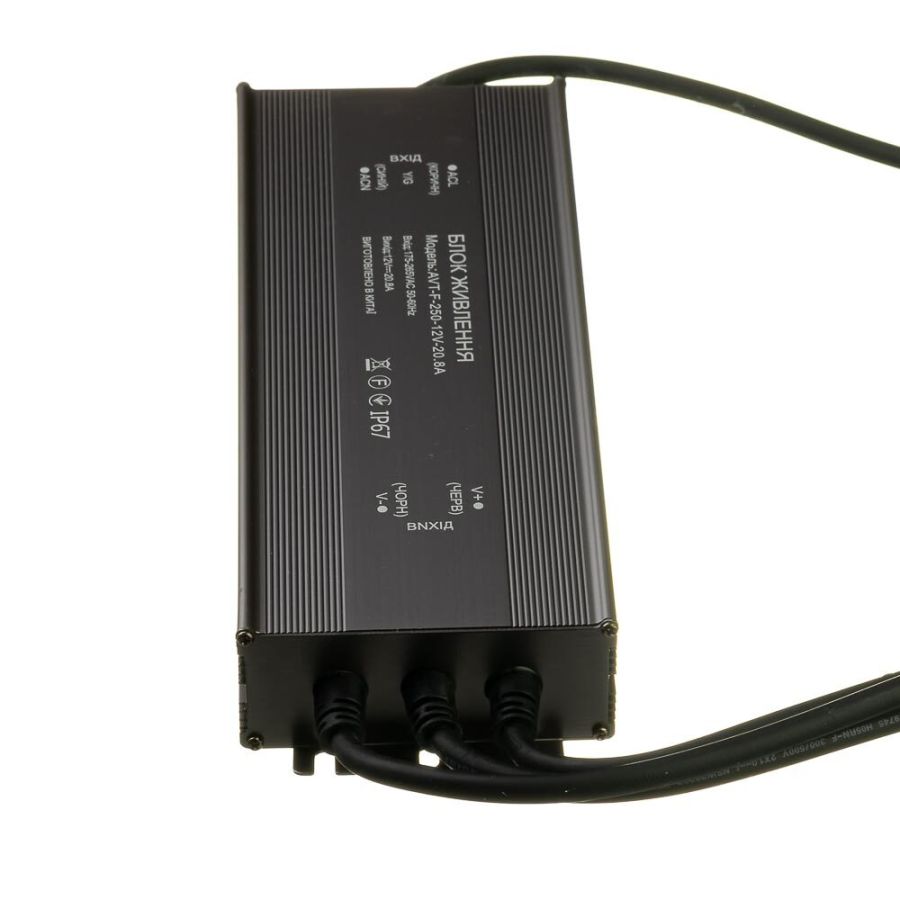 Блок живлення AVT 12В 250Вт 20,83А IP65 AVT-F-12V мет. герм.