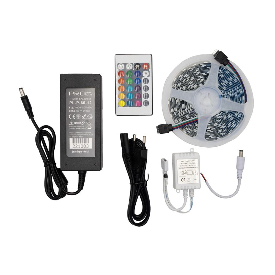 Готовий набір LED стрічка 5M PROLUM™ 12V; IP20; Series "K", RGB