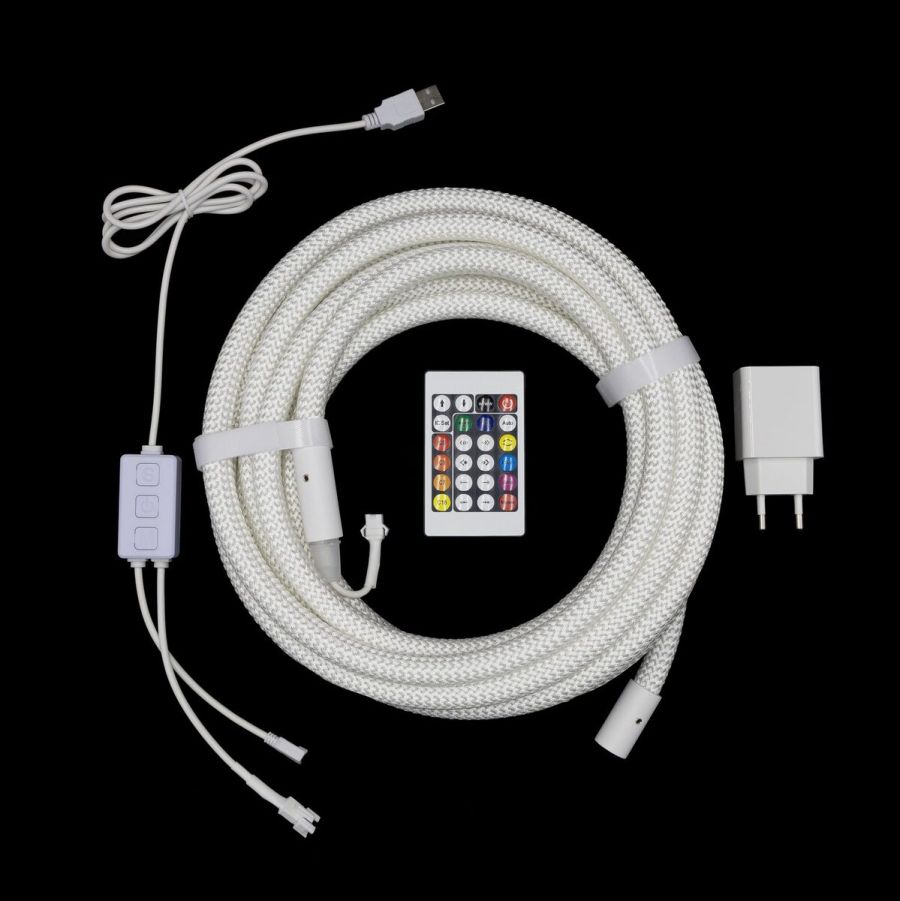 Готовий набір Круглої неонової стрічки PROLUM™ 5V; D13 ; 5M; RGB FULL COLOR