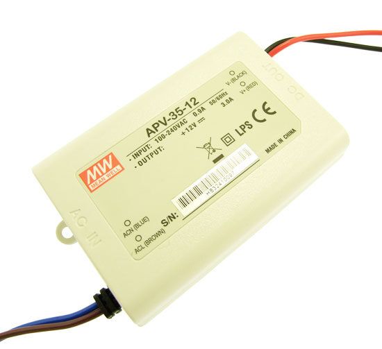 Блок питания 12В 35Вт 3А IP20 APV-35-12 пластиковый корпус