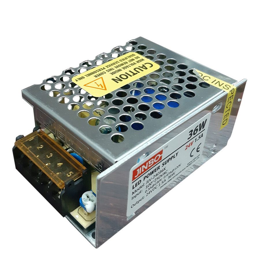 Блок живлення JINBO 24В 36Вт 1,5А IP20 JLV-24036K мет. перф.