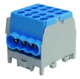 Клемник ввідний/розподільний HLAK 25 1/6 M2, 2 входи/6 виходи, синій