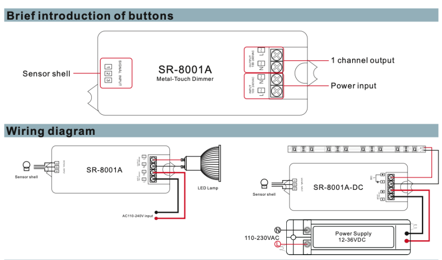 Контролер з датчиком руху SR-8001A  ON-OFF 220В