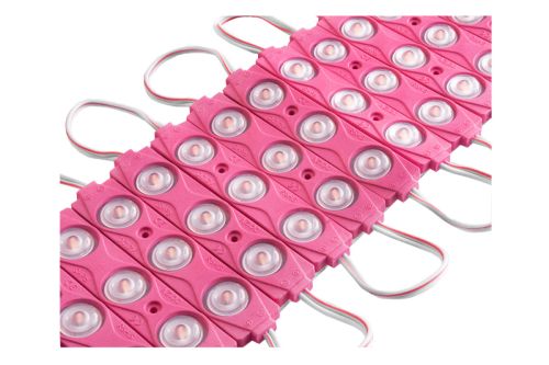 Лед модуль (кластер) 12В 2835-3Led-P 1,5Вт Рожевий IP65 82мм