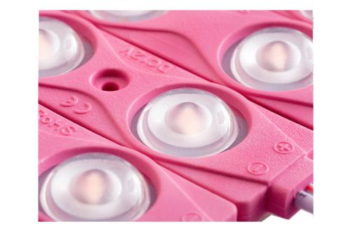 Лед модуль (кластер) 12В 2835-3Led-P 1,5Вт Рожевий IP65 82мм