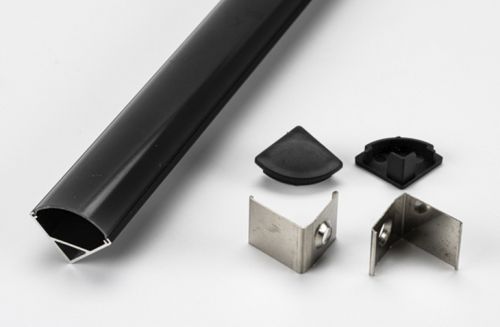 Лед профіль кутовий 15.5х15.5мм ALP PXG-1616 BL D15 чорний по 3м