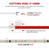 Світлодіодна LED стрічка PROLUM™ 220V; 2835\120; IP67; 9.5ММ; Series "S", Тепло-Білий (2800-3200K)