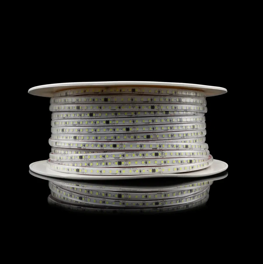 Світлодіодна LED стрічка PROLUM™ 220V; 2835\120; IP67; 9.5ММ; Series "S", Тепло-Білий (2800-3200K)