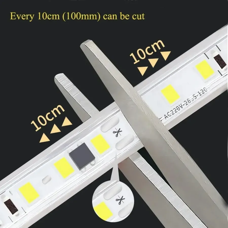 Світлодіодна LED стрічка PROLUM™ 220V; 2835\120; IP67; 9.5ММ; Series "S", Тепло-Білий (2800-3200K)