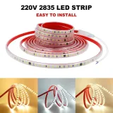 Світлодіодна LED стрічка PROLUM™ 220V; 2835\120; IP67; 9.5ММ; Series "S", Тепло-Білий (2800-3200K)