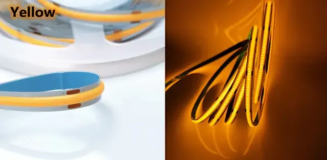Лед стрічка LED TECH 12В СОВ-320 12Вт COB/FCOB GOLDEN YELLOW IP20