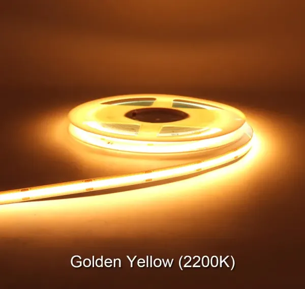 Лед стрічка LED TECH 12В СОВ-320 12Вт COB/FCOB GOLDEN YELLOW IP20