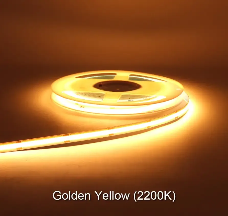 Лед стрічка LED TECH 12В СОВ-320 12Вт COB/FCOB GOLDEN YELLOW IP20
