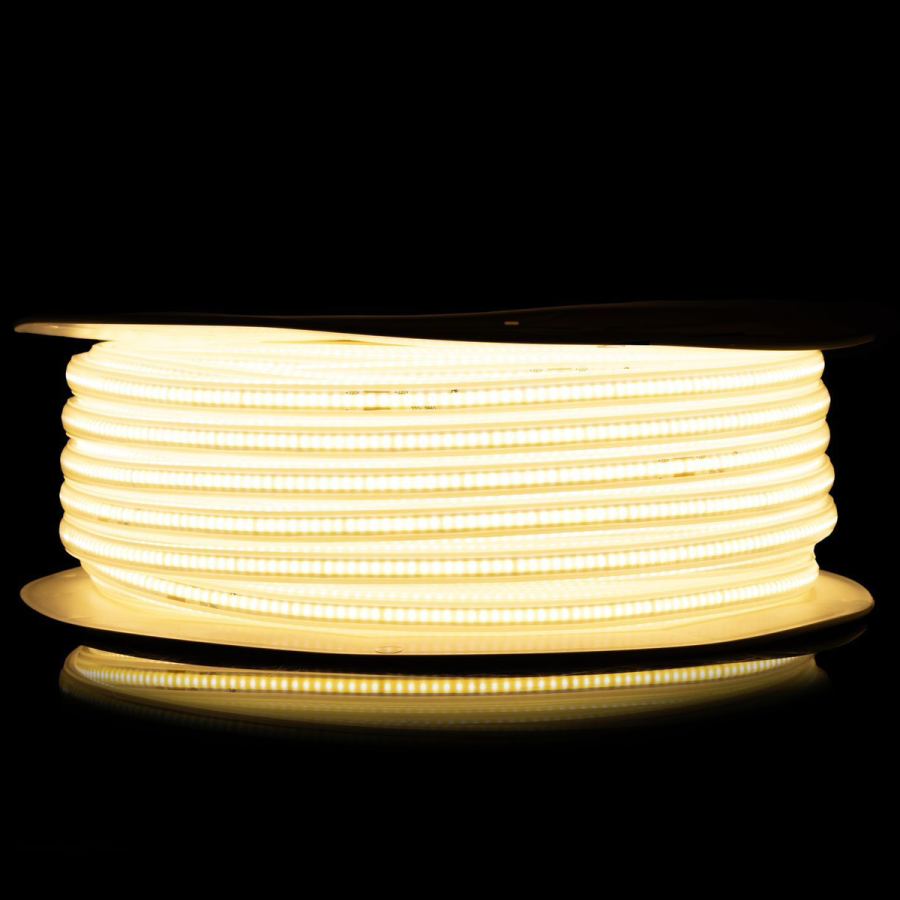Світлодіодна LED стрічка PROLUM™ 220V; СОВ; 280 LED; IP67; 12 ММ; Series "S", Тепло-Білий (2800-3200K)