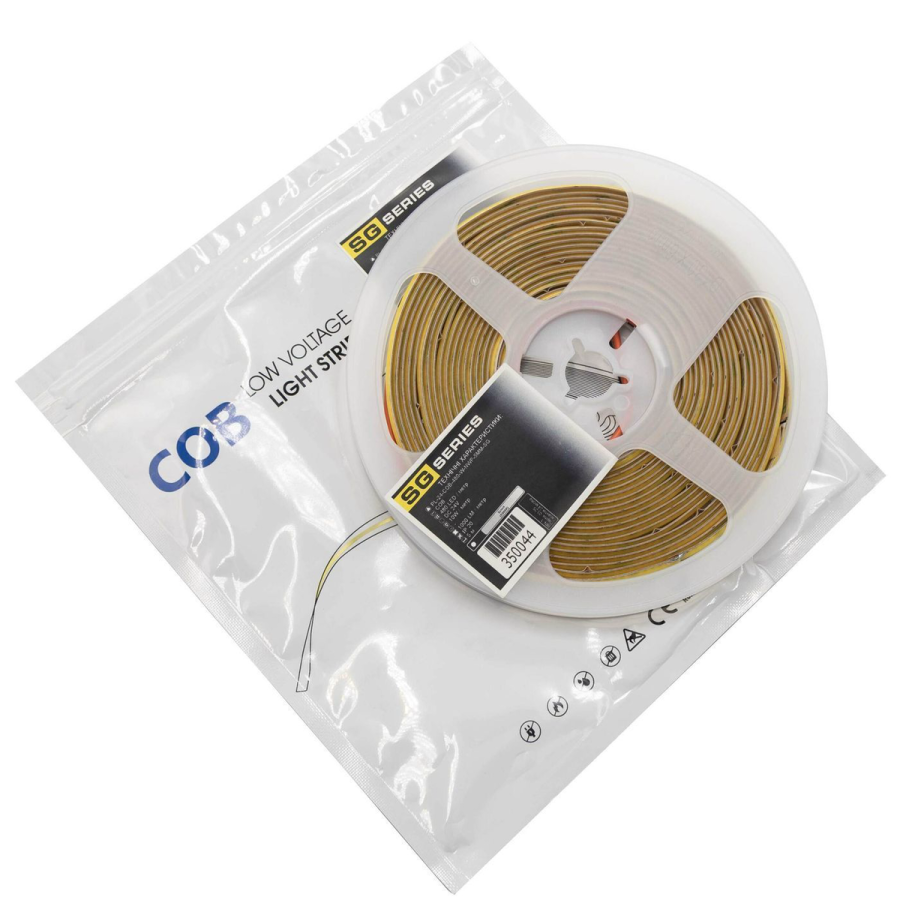 Світлодіодна LED стрічка PROLUM™ 24V; СОВ; 480 LED; 5ММ; IP20; Series "SG", Білий (5500-6000К)