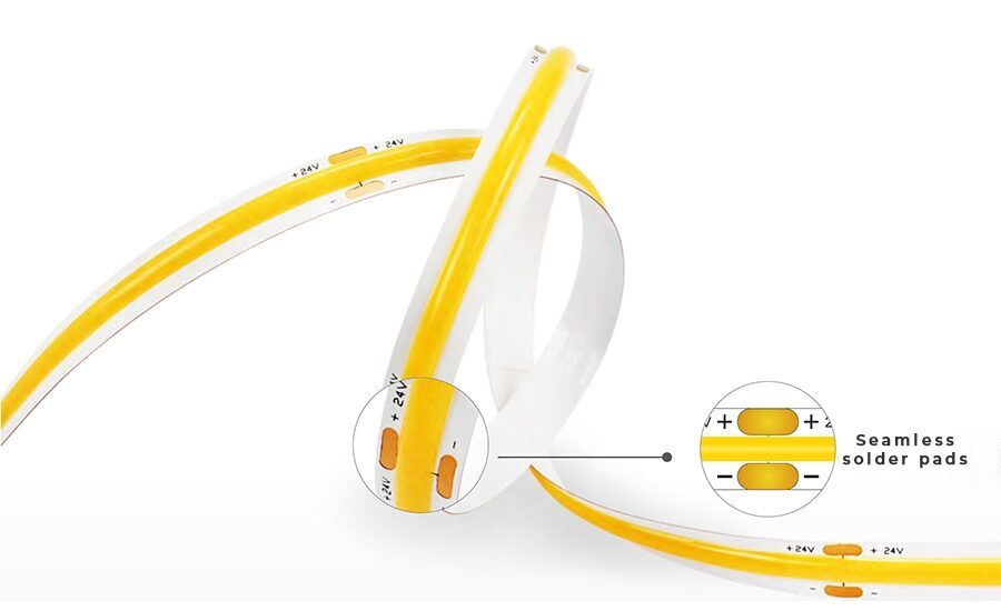 Світлодіодна LED стрічка PROLUM™ 24V; СОВ; 480 LED; IP20; Series "PRO", Білий (5500-6000К)