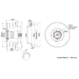Двигун з лопастями для радіального вентилятора MaEr YDWF67L15P2-B175X62