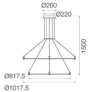 Каркас Модульная система освещения SMD 8878 1000+800 Brass 250W