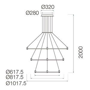 Каркас модульного освітлення SMD 8878 1000+800+600 Coffee 350W