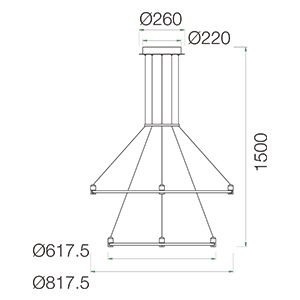 Каркас модульного освітлення SMD 8878 800+600 Brass 150W