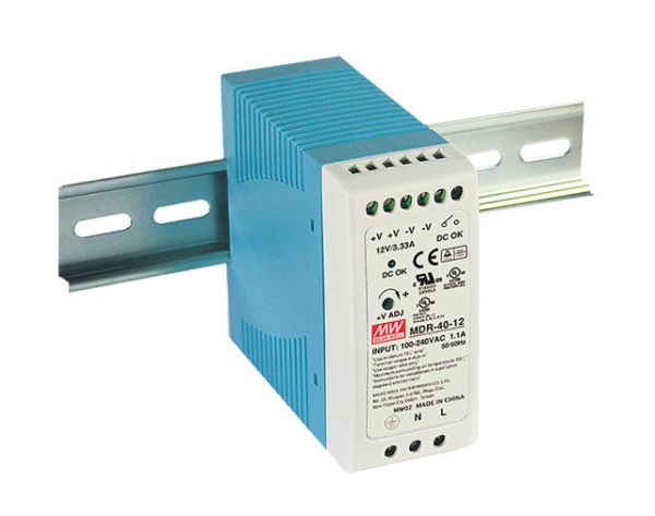 Блок живлення MEAN WELL 24В 40Вт 1,7А IP20 MDR-40-24 На DIN-рейку