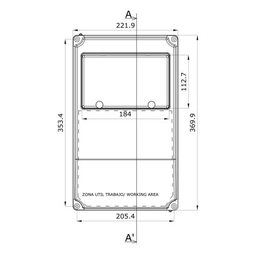 Распределительный щит под розетки IDE 9 модулей 369x222x130мм IP67 с шинами N+PE(178M/RR)